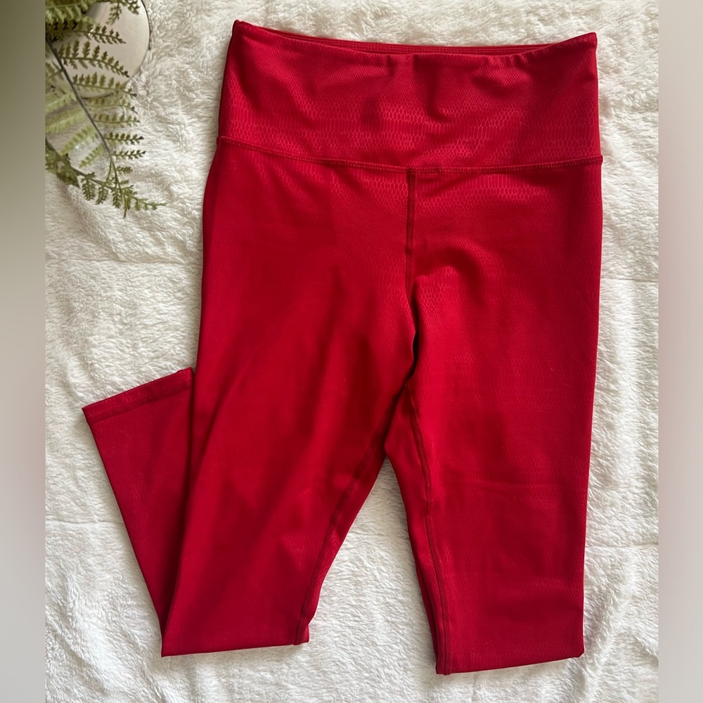 Zyia Active Red Snakeskin Pattern Workout Leggings